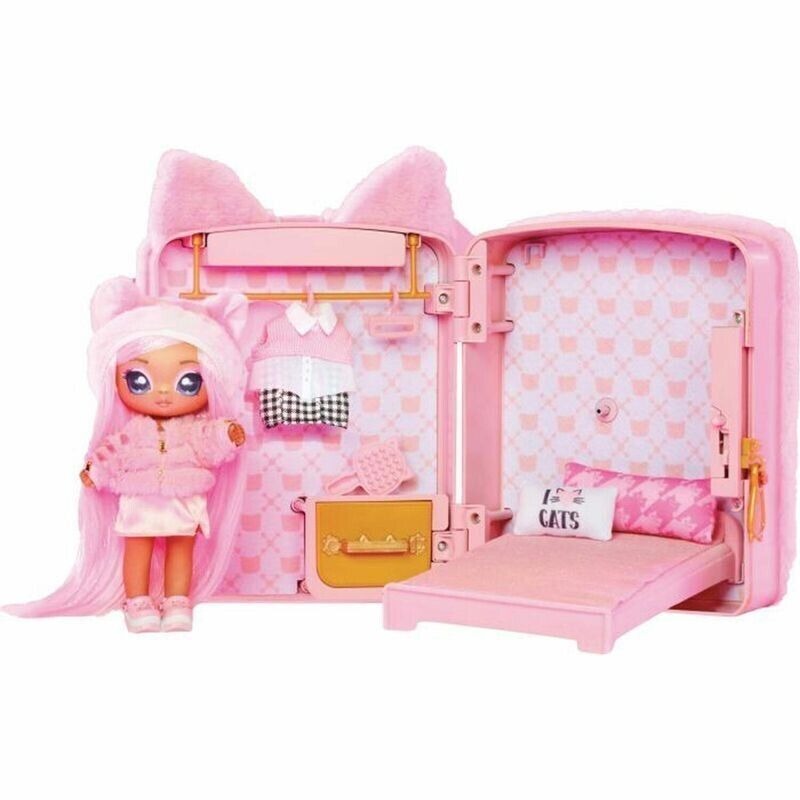 Na! Na! Na! Surprise 3-in-1 Backpack Bedroom Series 3 Playset - Pink Kitty - NIB