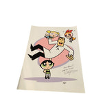 The Powerpuff Girls & Professor Lithograph Original Art Signed by Phil Moy 2004