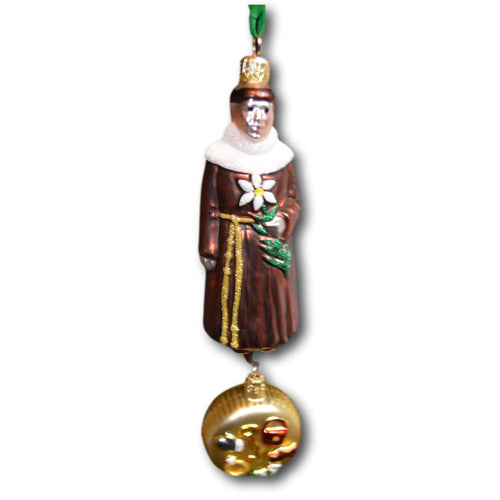 Vintage Patrica Breen Saint Anthony Blown Glass Christmas Ornament Poland Set
