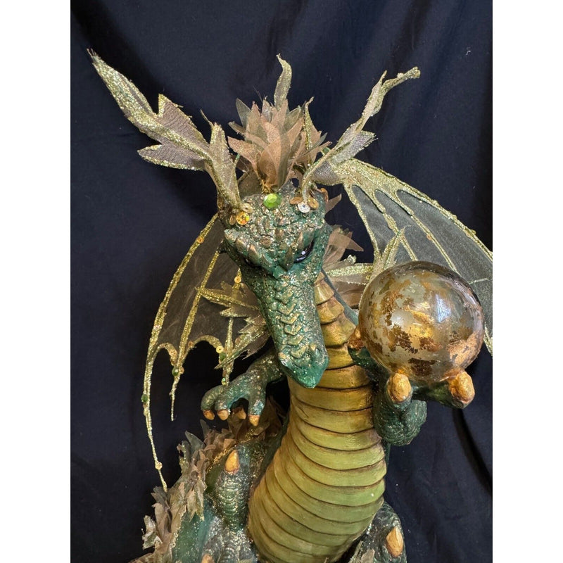 Katherine's Collection Beaded Green Dragon Sitting Figurine Myths & Legends