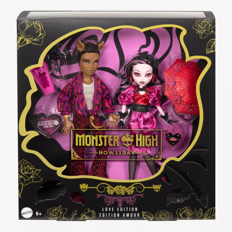 2024 Monster High Howliday Draculaura and Clawd Wolf Edition 2-Pack Love Set