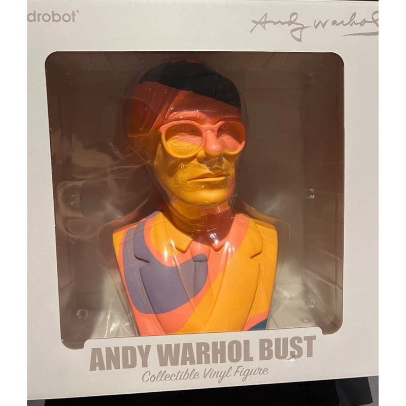 Kidrobot Andy Warhol Orange Camo Bust 2021 ed. 200 Vinyl Figure Sculpture 12"