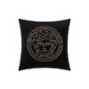 Versace Black with Gold Stud Studded Pillow Medusa Pillow - Brand New
