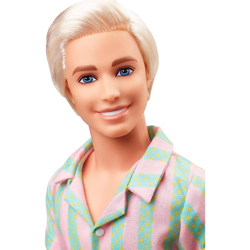 Barbie The Movie Ken Doll Wearing Pastel Striped Beach Matching Set - NIB
