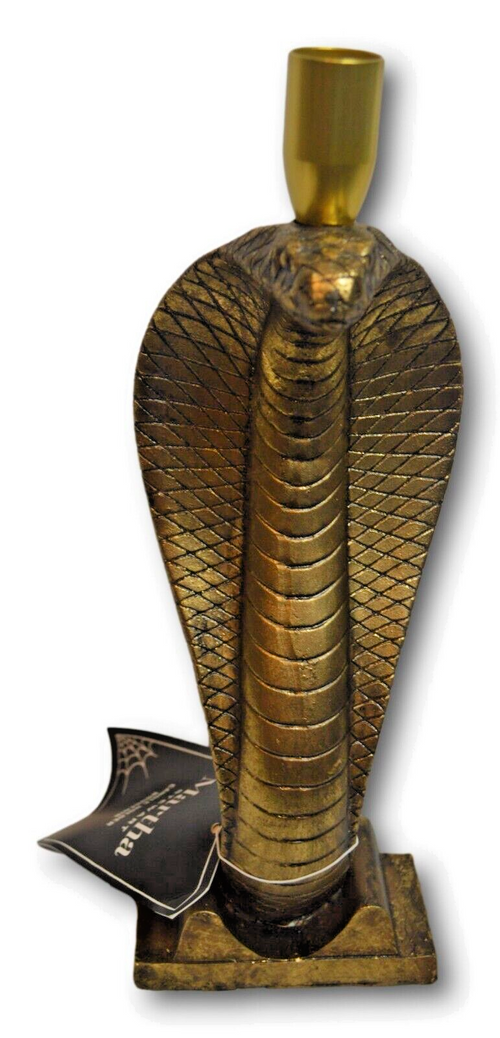 Martha Stewat King Cobra Taper Candle Holder Brass Gothic Halloween Decor - NEW