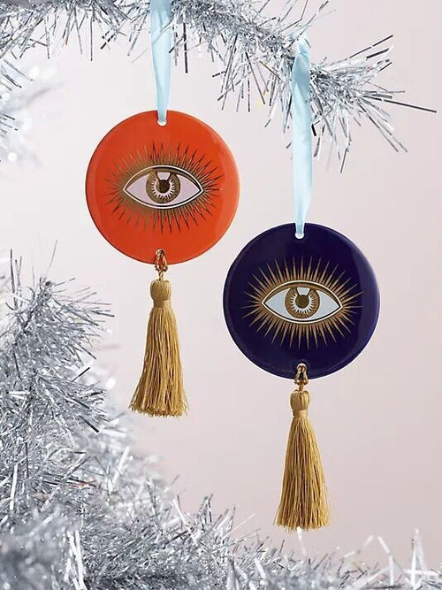 Jonathan Adler Le Wink Medallions / Ornaments, set of 2 - NIB