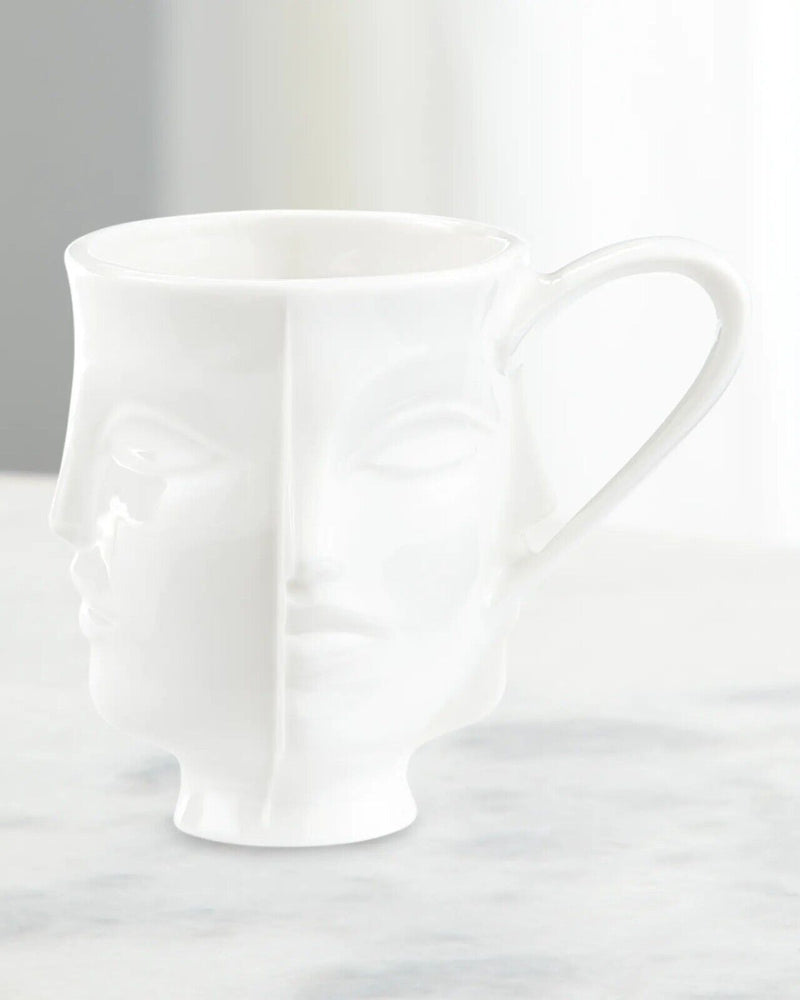 Jonathan Adler White Atlas Face Mug 1-Piece | 12.25 fl. oz. NEW