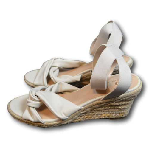 Bandolino Womens Jenna 3 Ivory Wedge Sandals Shoes 8.5