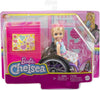 Barbie Chelsea Doll & Wheelchair Moving Wheels, Ramp Sticker Sheet & Access NIB