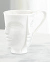 Jonathan Adler White Atlas Face Mug 1-Piece | 12.25 fl. oz. NEW