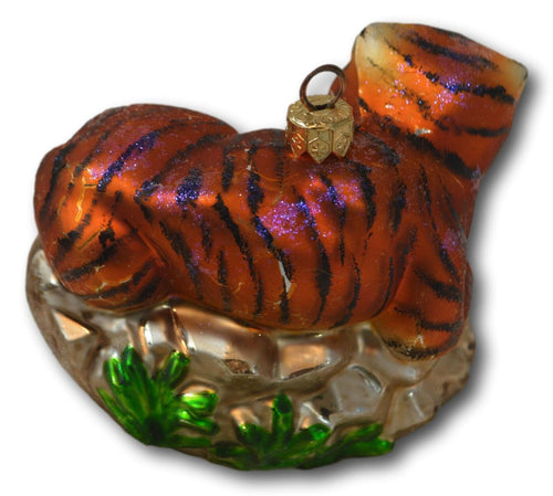 Vintage 90's Polonaise Kurt S. Adler Glass Christmas Ornament - Tiger Lying Down