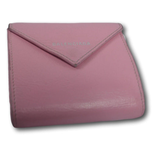 Balenciaga Mini Wallet Pink Leather Papier Wallet with Coin Purse and Card Slots