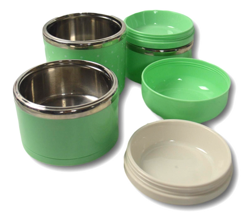 Vintage Retro Snack-Stor Cylinder Container Food Storage Green