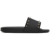 VALENTINO GARAVANI Black Rockstud Slides Size: 45 / 12 US NIB