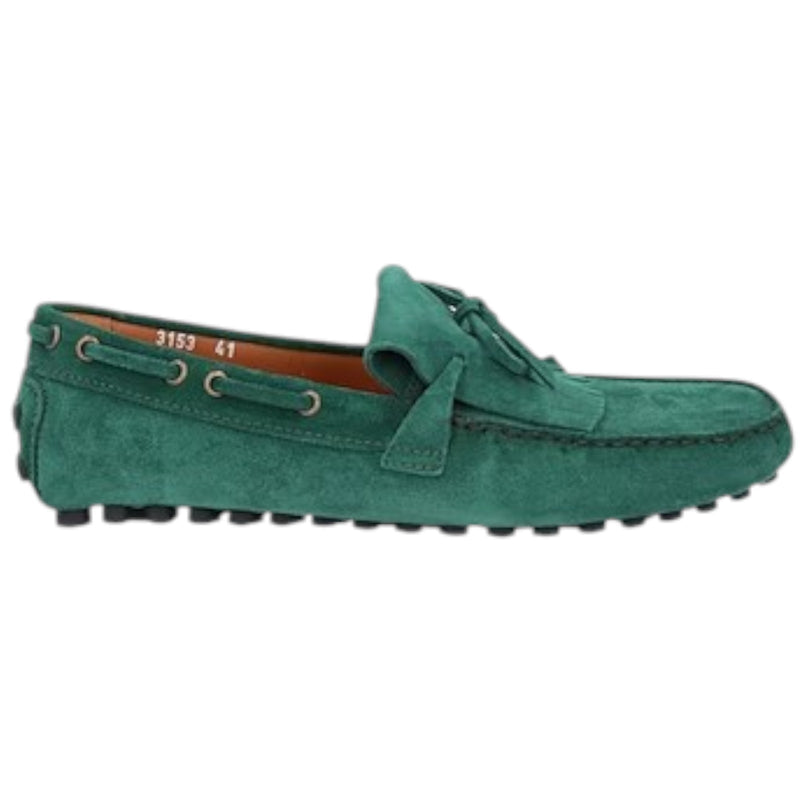 Doucal’s Men’s Green Suede Loafer Slip-On Shoes Size 12 NIB Made in Italy