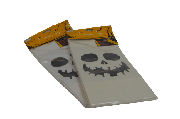 8 x Halloween Skull Skeleton Luminary Bags Set X 2 = Total 16 Bags NEW - ThingsGallery