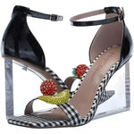 Betsey Johnson Women's Harlen Fruit Wedge Sandals Black Multi