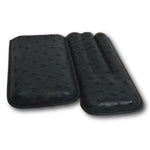 Bey-Burke Navy Blue Faux OSTRICH SKIN CIGAR CASE 3 Tube Holder - NEW