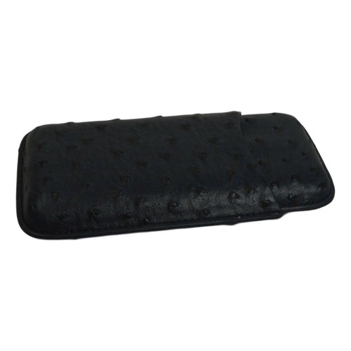 Bey-Burke Navy Blue Faux OSTRICH SKIN CIGAR CASE 3 Tube Holder - NEW