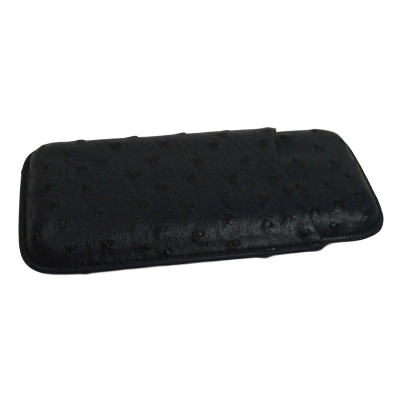 Bey-Burke Navy Blue Faux OSTRICH SKIN CIGAR CASE 3 Tube Holder - NEW