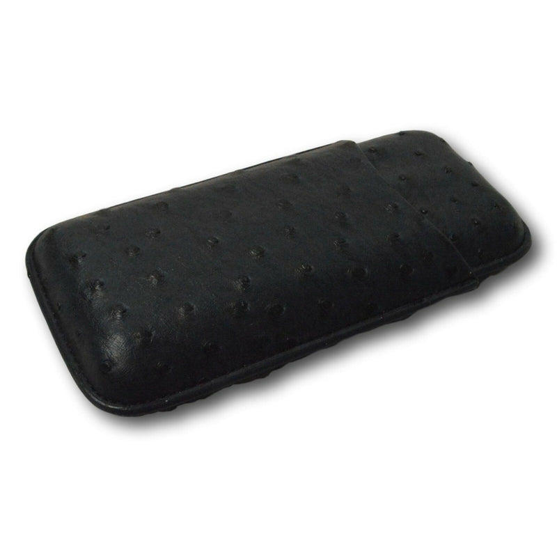 Bey-Burke Navy Blue Faux OSTRICH SKIN CIGAR CASE 3 Tube Holder - NEW