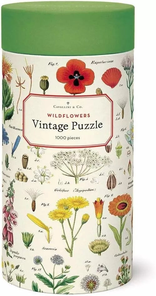 Cavallini Papers & Co. Wildflowers 1,000 Piece Puzzle, Multi - NIB