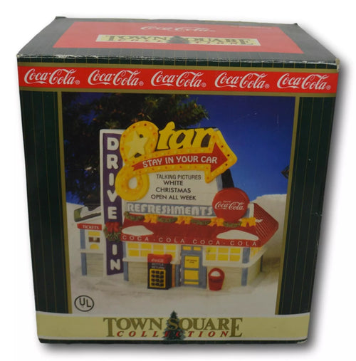 Coca Cola Town Square Collection Star Drive In Light Up Christmas Building