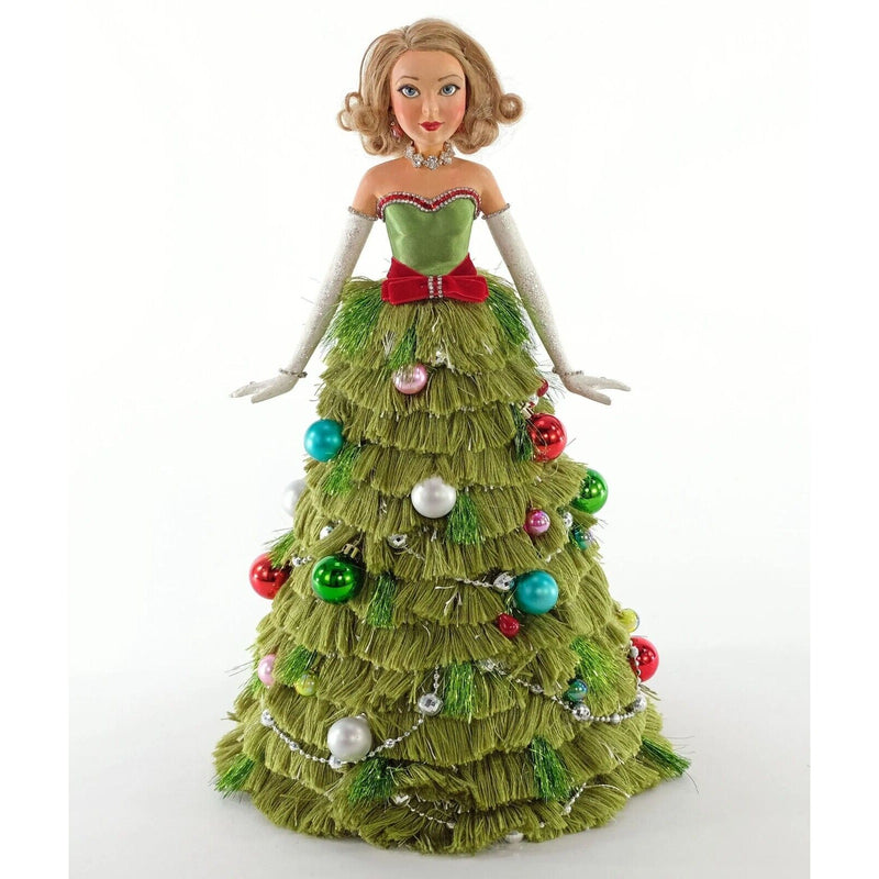 Retired Katherine's Collection Lady in Christmas Tree Dress 28-928536 - NEW