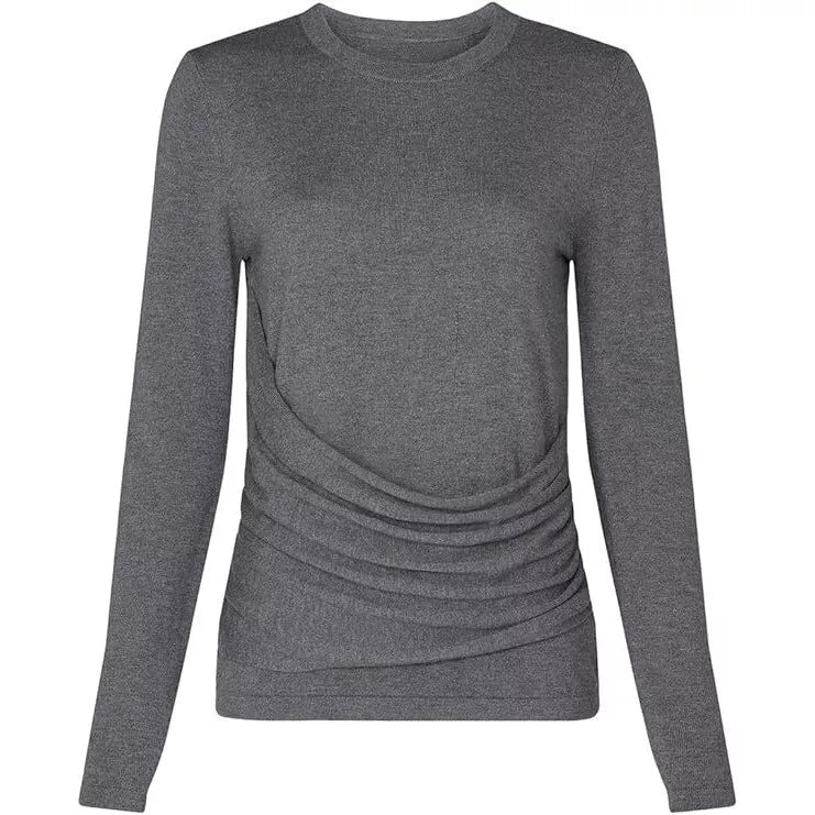 Derek Lam Collective Grey Drape Front Sweater Size: XL