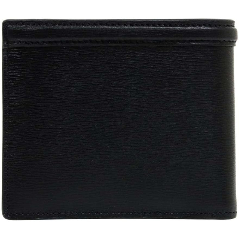 Mens Versace V Black Leather Bifold Wallet - NEW