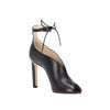 Jimmy Choo Sayra 100 Black Leather Peep-toe Booties Shoes Size: