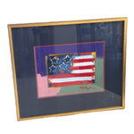 Peter Max Original American Flag Artwork - Framed and Signed