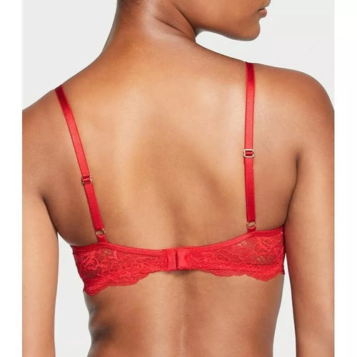 Victoria's Secret Push Up Bra Padded Plunge Neckline, Lace Bra Very Sexy 32C NWT