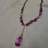 Betsey Johnson Skeleton Hand Pink Witch Crystal Halloween Necklace - NWT