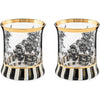 MacKenzie-Childs B&W Royal English Garden Tumbler (Set/2) Glass Set. NEW!