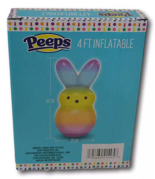 Peeps Bunny Shaped 4 Ft. Multi Colored Blow Up Inflatable Easter Indoor /Outdoor