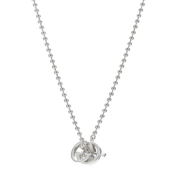 Gucci  Sterling Silver Interlocking G Brit Toggle Necklace NIB