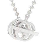 Gucci  Sterling Silver Interlocking G Brit Toggle Necklace NIB