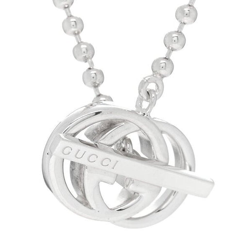 Gucci  Sterling Silver Interlocking G Brit Toggle Necklace NIB