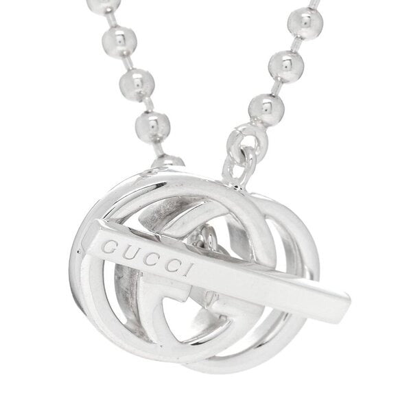 Gucci  Sterling Silver Interlocking G Brit Toggle Necklace NIB