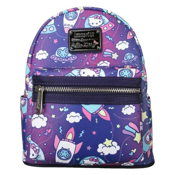 Loungefly Hello Kitty Spaceships Print Womens Double Strap Shoulder Bag Purse