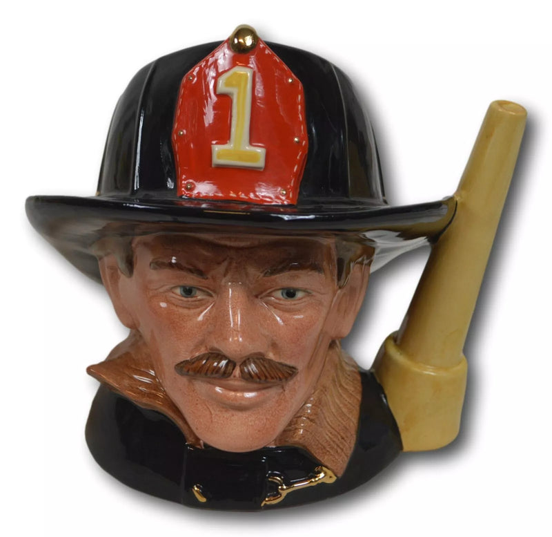 Royal Doulton The Fireman Large Character Toby Jug Mug D6697 7.75" EUC