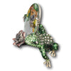 Jay Strongwater Marcel 1 3/4" X 2 1/4" Oval Frame Frog & Lily Swarovski Crystals