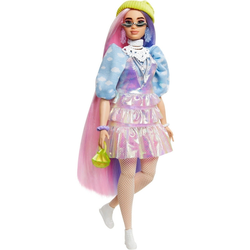 BARBIE Extra Doll #2 Shimmer Look Pet Puppy Curvy 15 Styling Pieces NIB
