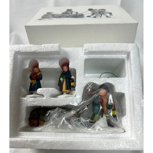 Dept 56 Bringing Home The Yule Log 5558-1 Heritage Village Accessories Christmas