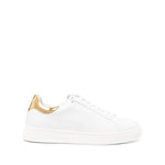 Mens Lanvin Paris DBB0 White Leather with Gold Accent Sneakers Size: 12 /45 NIB