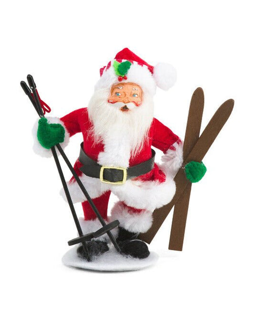 ANNALEE 6" Shimmer Santa On Ski's Figurine - NEW - ThingsGallery