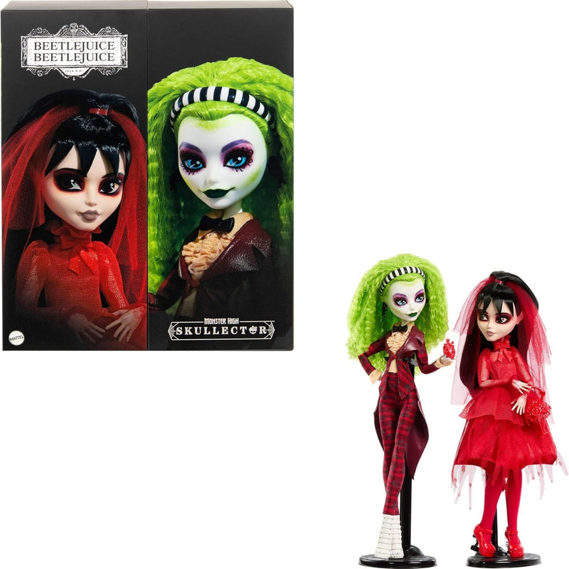 Mattel Creations Monster High Skullector Beetlejuice & Lydia Deetz Doll 2‑Pack