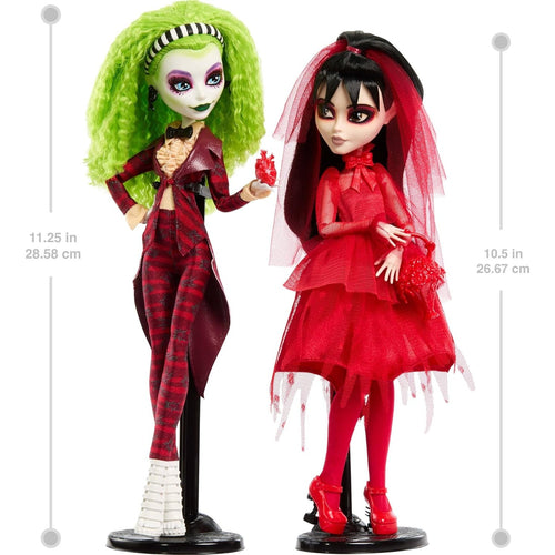 Mattel Creations Monster High Skullector Beetlejuice & Lydia Deetz Doll 2‑Pack