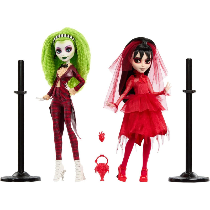 Mattel Creations Monster High Skullector Beetlejuice & Lydia Deetz Doll 2‑Pack